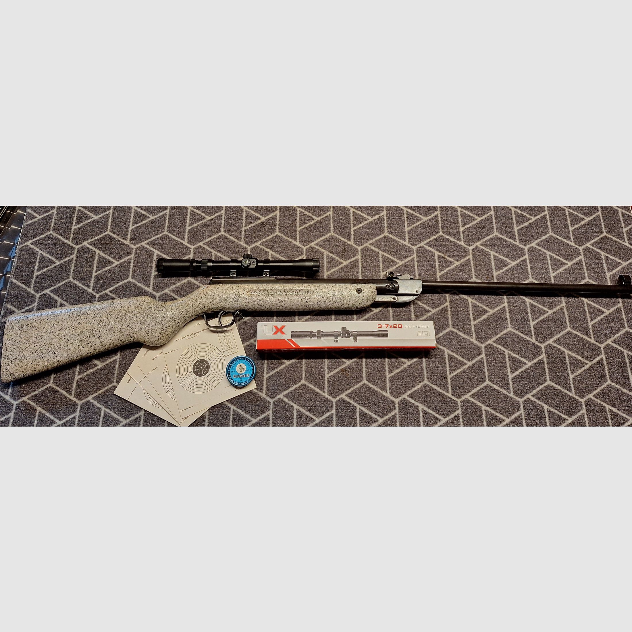 Haenel III-60 "Q1" carabina de aire DDR con scope. ¡pieza única para coleccionistas!