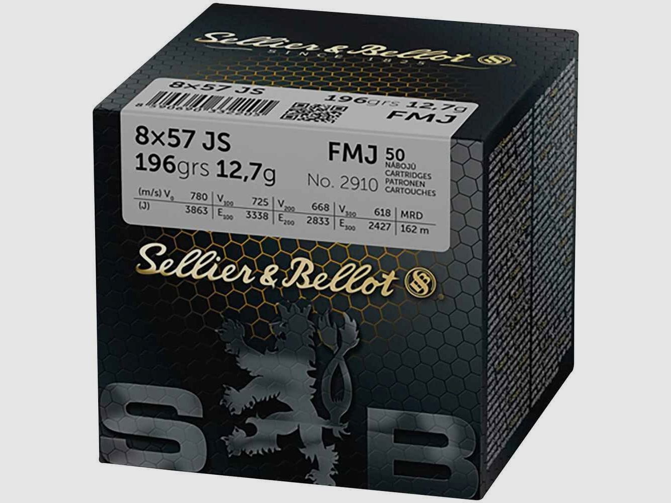 Sellier & Bellot 8x57 IS, Full Metal Jacket 196 gr - 50 uds.