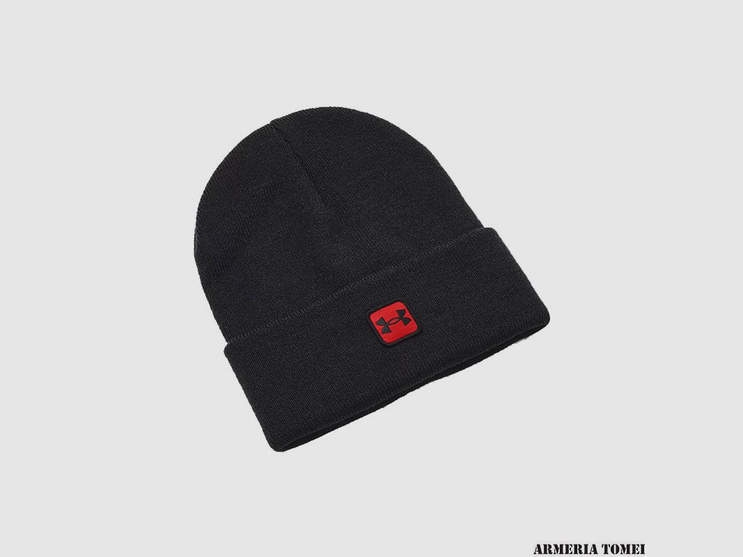 HAT – UNDER ARMOUR – HALFTIME CUFF Black / Bolt Red – 002, image 1 of 2
