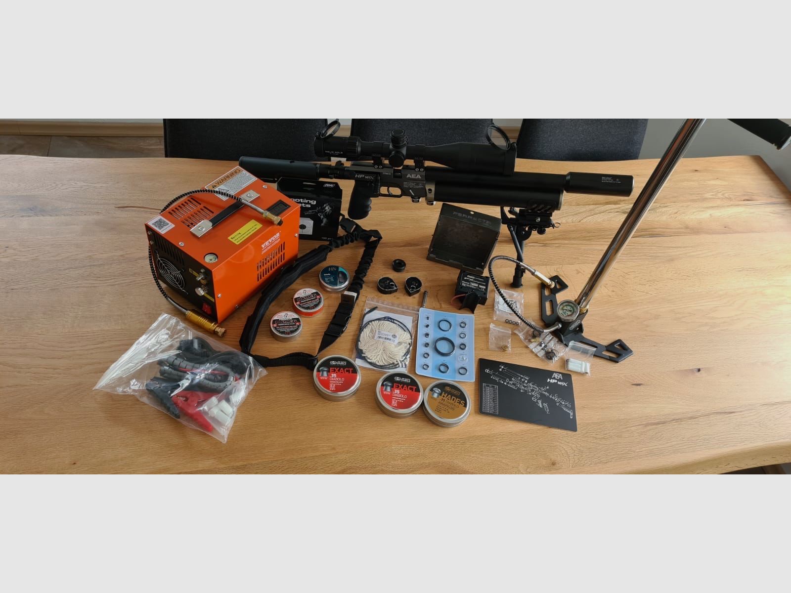 AEA HPMax MK1 9mm (.357) F-Version | HUGE premium complete set incl. Element Optics, compressor, FX Chrony and much more