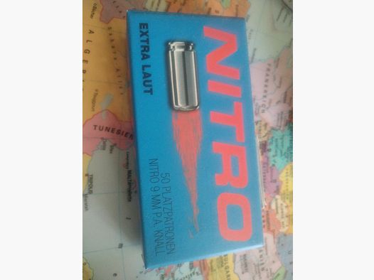 50 Platzpatronen 9mm pak Nitro extra laut  von Umarex neu! 