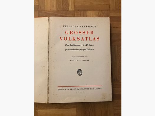 Großer Volksatlas von Velhagen und Klasings von 1939