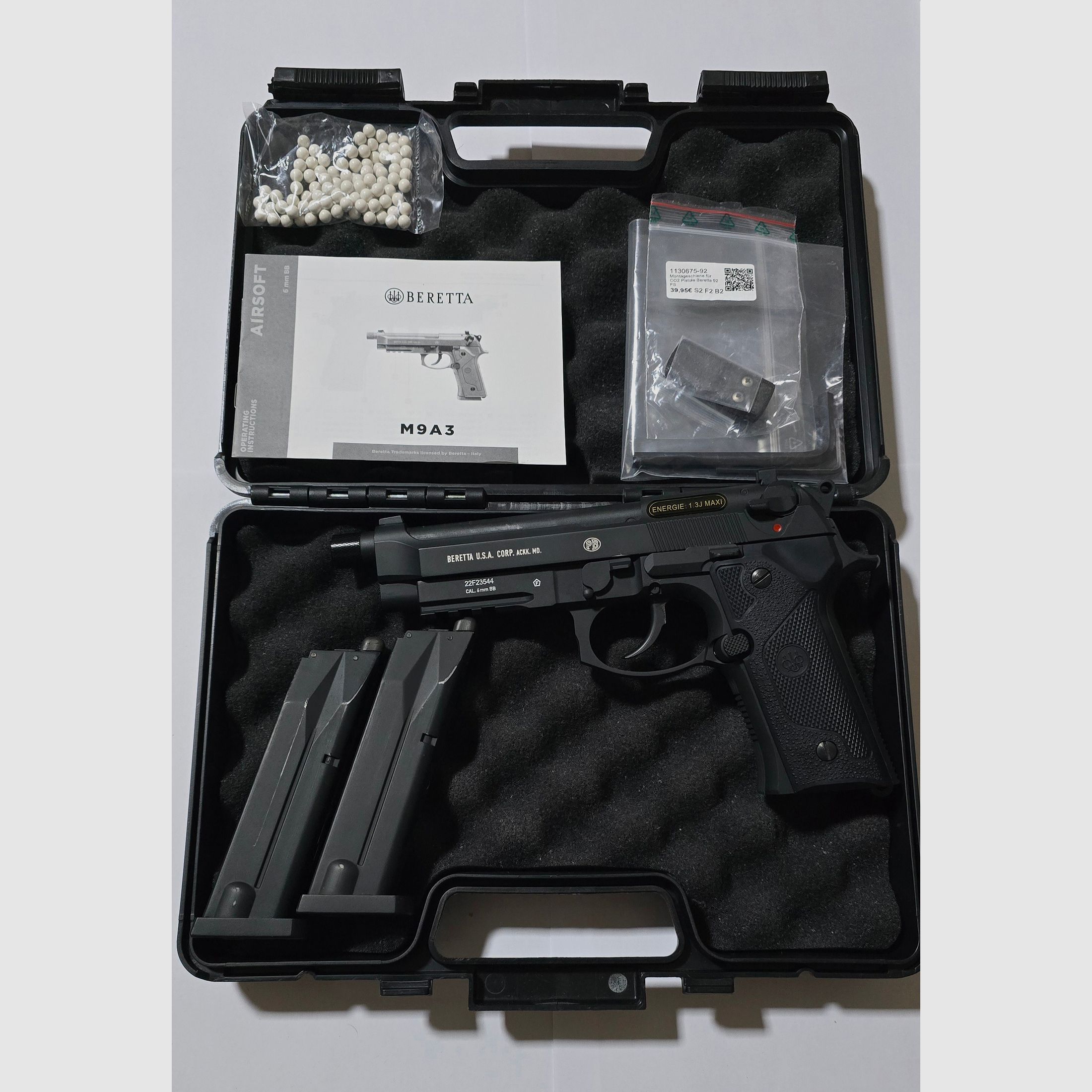 Beretta Mod. M9A3 Softair 6mm Co2 Airsoft 2 Magasin