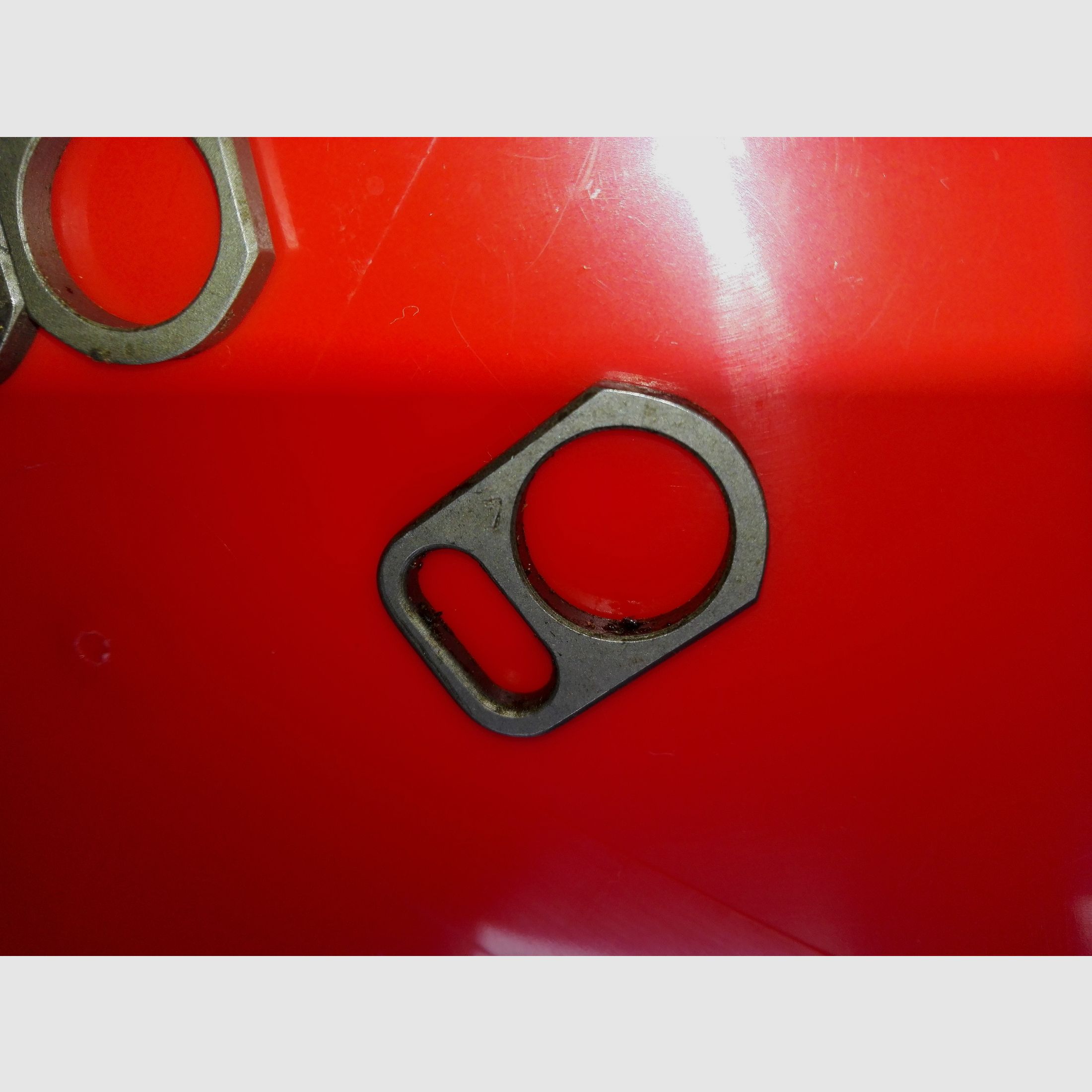 Original polnische AK 47 Gasblock Trageriemenplatten/gasblock sling mounting plates wie neu!   Tags: AKM AK74 Saiga MPi Yunker Type 56