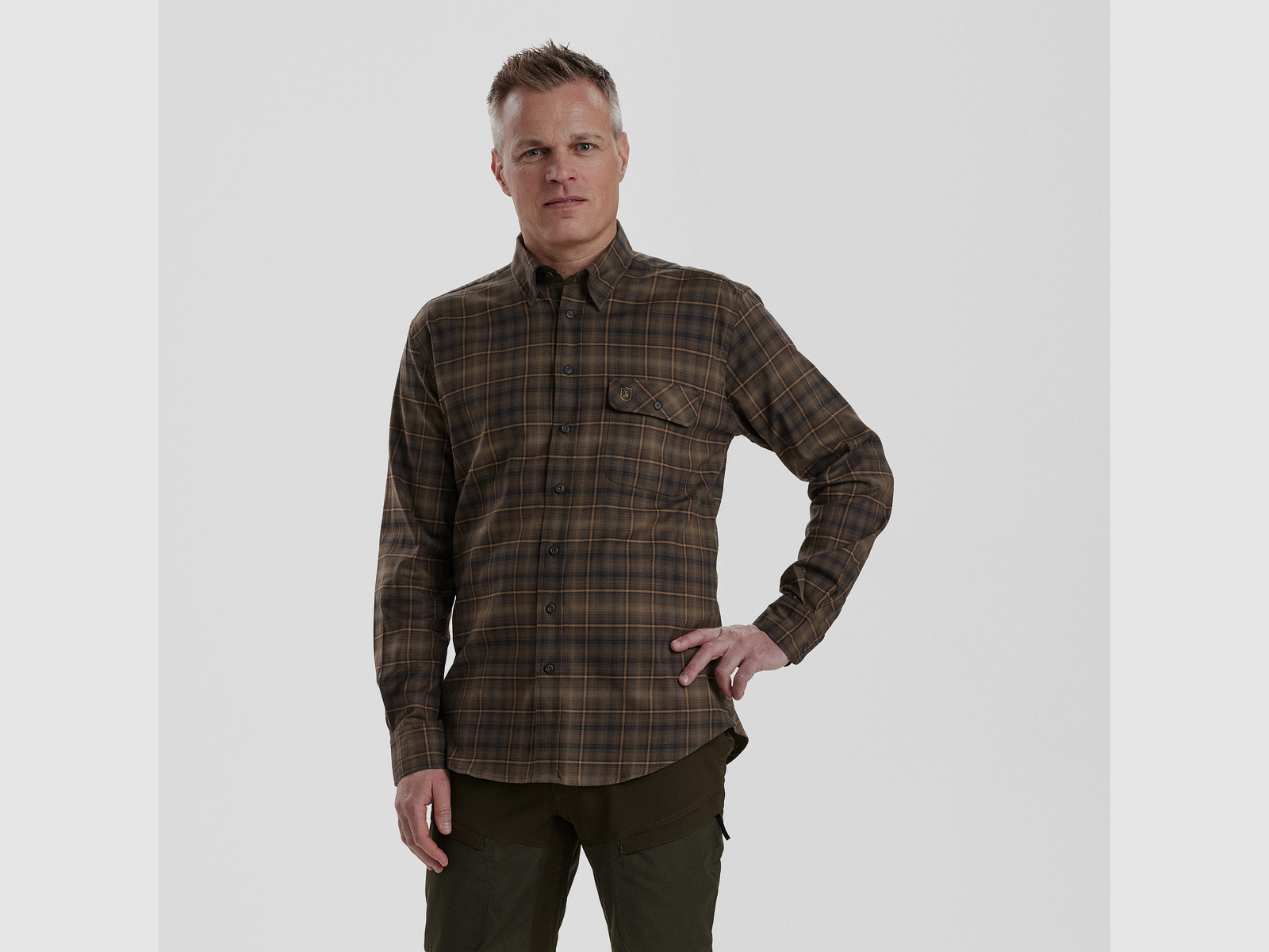 Eric Shirt - Green Check - Men's Size: 43/44