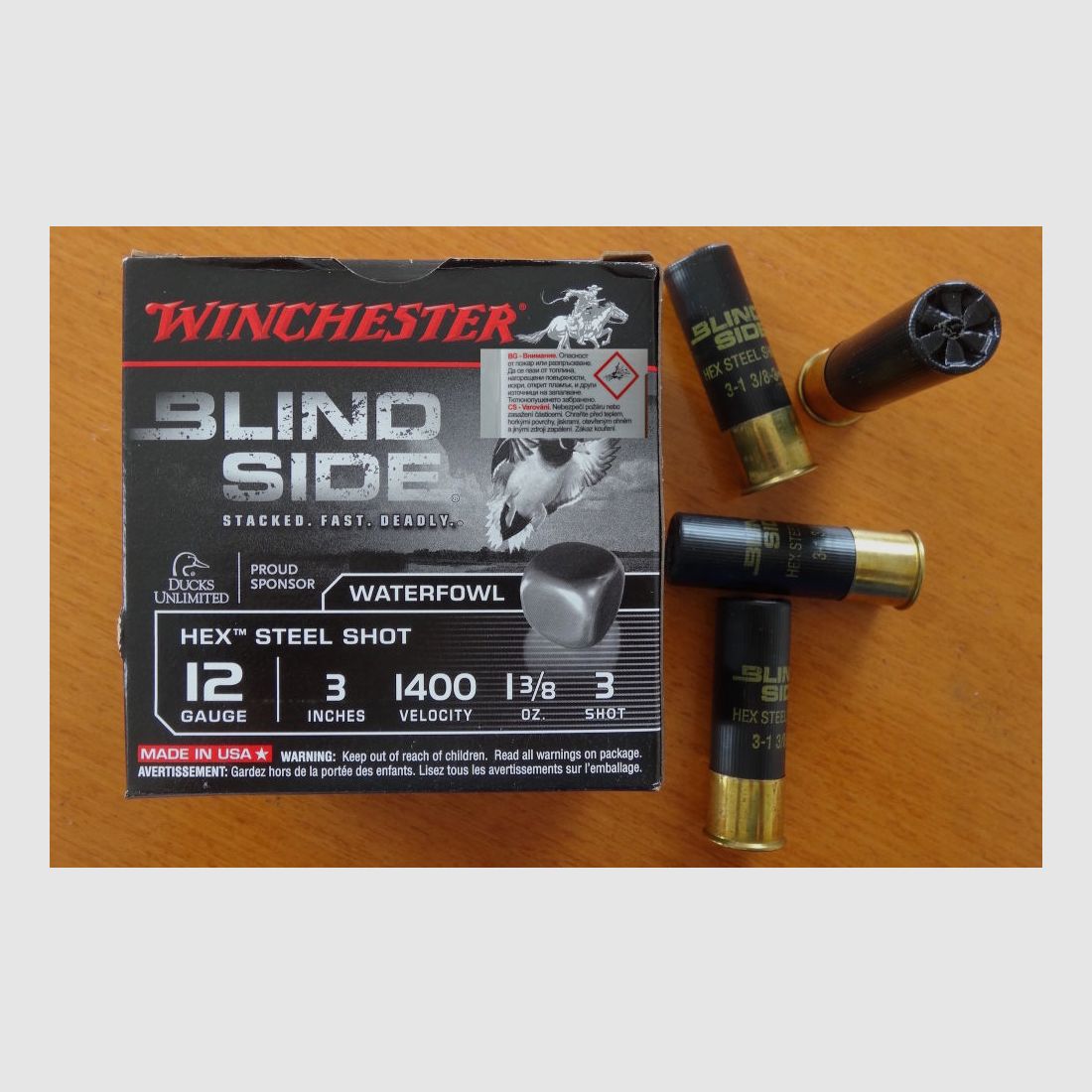 Winchester Winchester Stahl Schrotpatronen Blind Side 12/76-Körnung 3,5mm