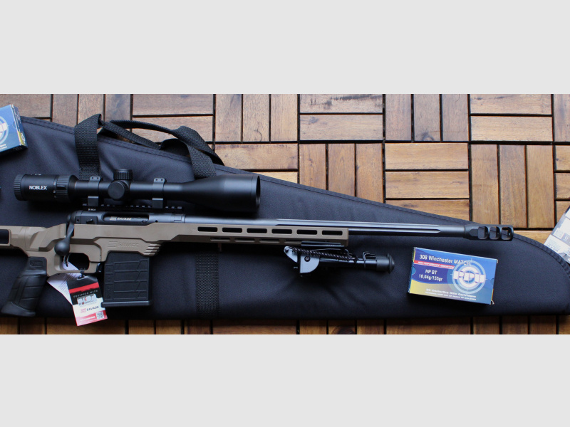 Savage 110 Precision Repetierbüchse Kal. 308 Win.Noblex ZF 5-30x56, Zweibein