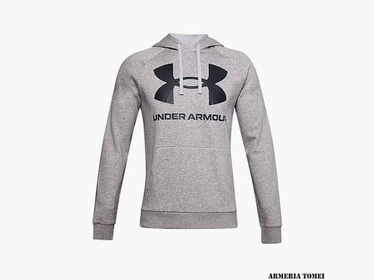 UNDER ARMOUR – HOMME – RIVAL FLEECE BIG LOGO HD Mod Gray Light Heather / Black – 011