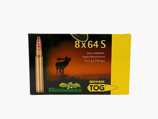 Brenneke 8x64 S TOG 14,2g/220grs. Büchsenpatronen