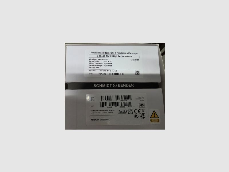Schmidt & Bender 6-36x56 PM II High Performance LPI P5FL 1cm ccw DT35 MTC LT/ ST ZC CT RAL8000