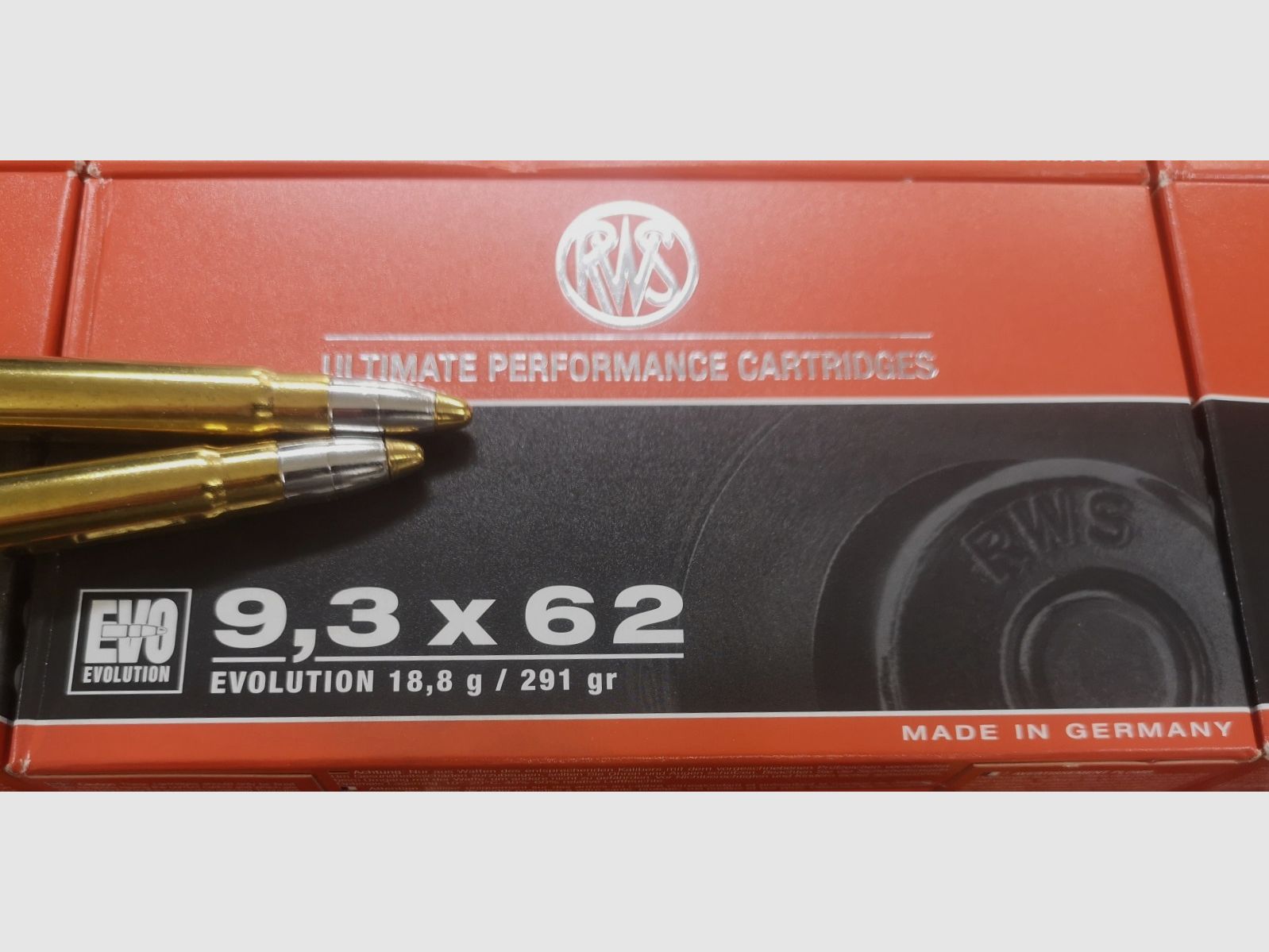 9,3x62 RWS Evolution 18,8g/291grs. 132 pièces