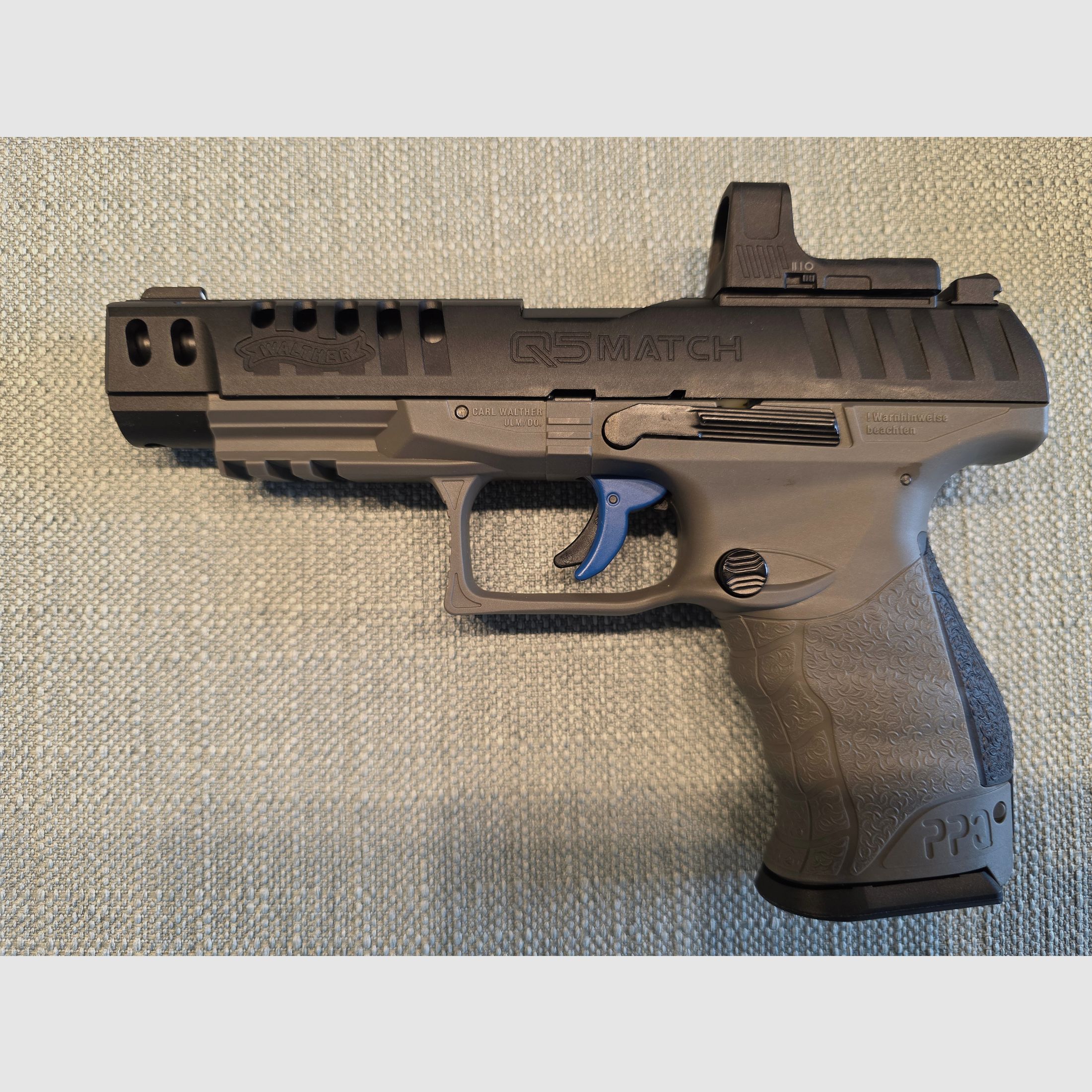 Walther Q5 Match 5" Combo Set Tungsten Gray - Pistola Blowback Co2 4,5 mm Diabolo con accesorios, imagen 5 de 9