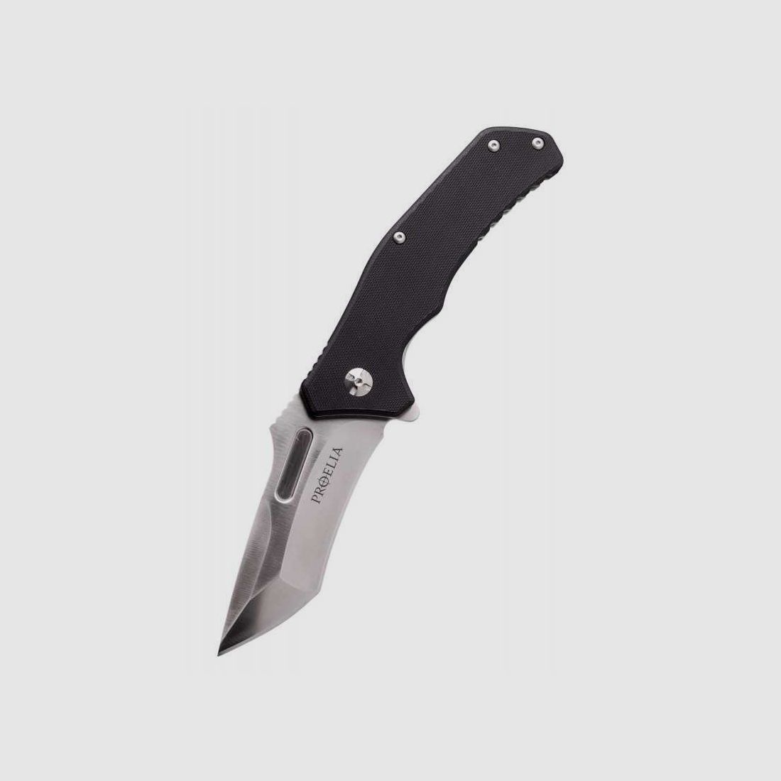 Defcon Proelia Modified Tanto Taschenmesser, satiniert, schwarzer Griff