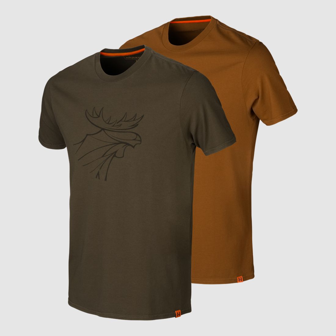 Härkila Graphic T-Shirt 2-Pack Willow Green/ Rustique Clay
