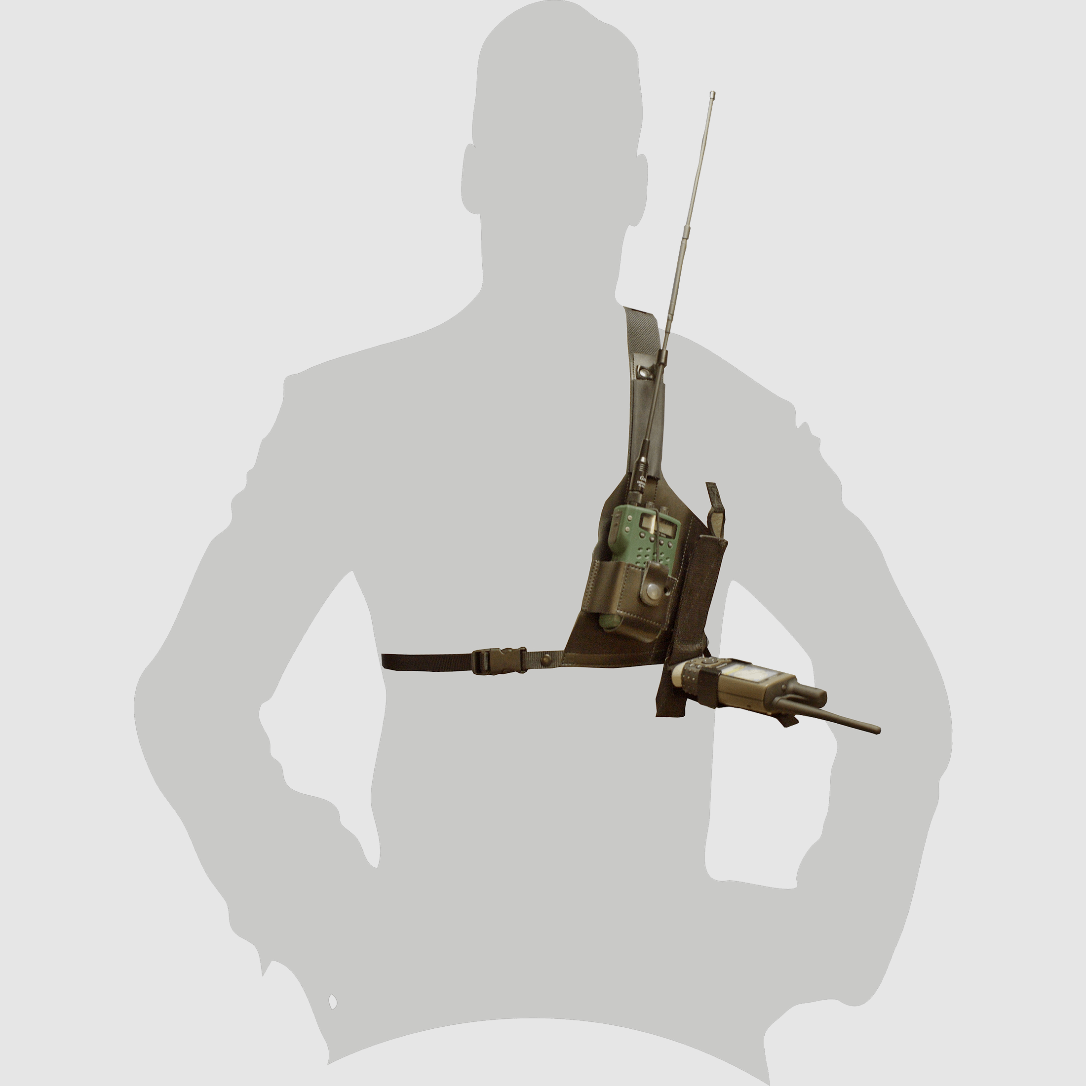 Cintura doppia per supporto GPS pieghevole tiratore destro nero