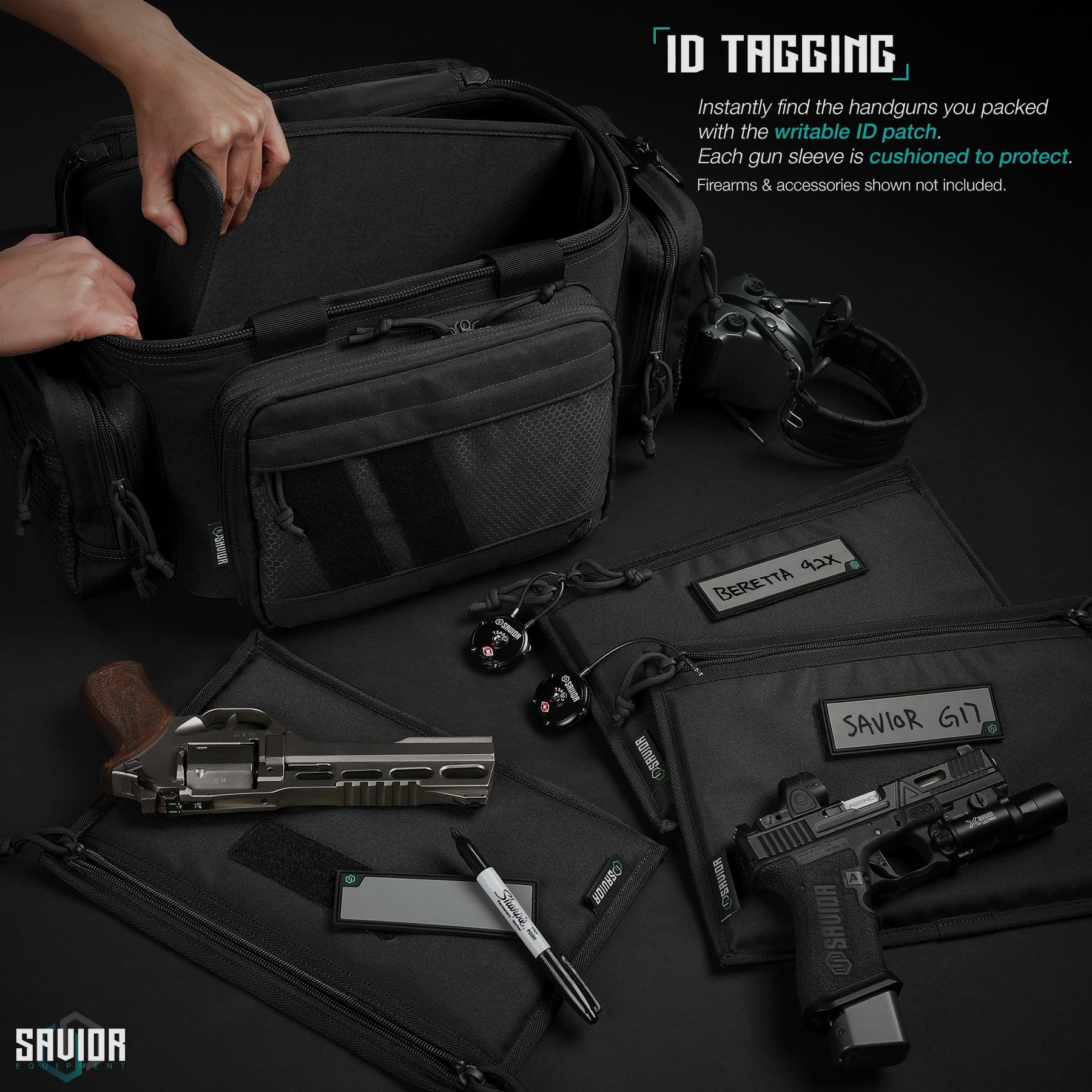 Custodia di Trasporto Nera per Armi Corte SAVIOR EQUIPEMENT, immagine 2 di 3