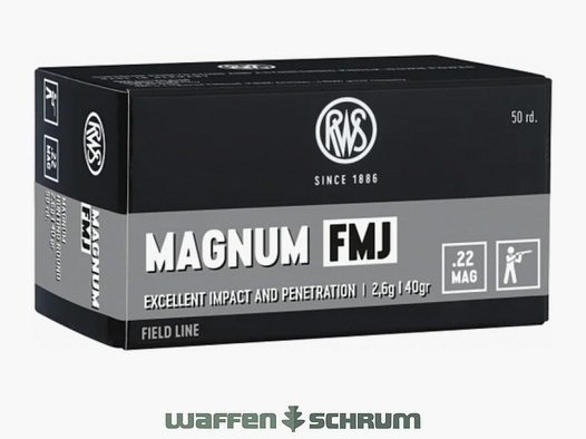 RWS Magnum FMJ 2,6g - 40gr .22WinMag