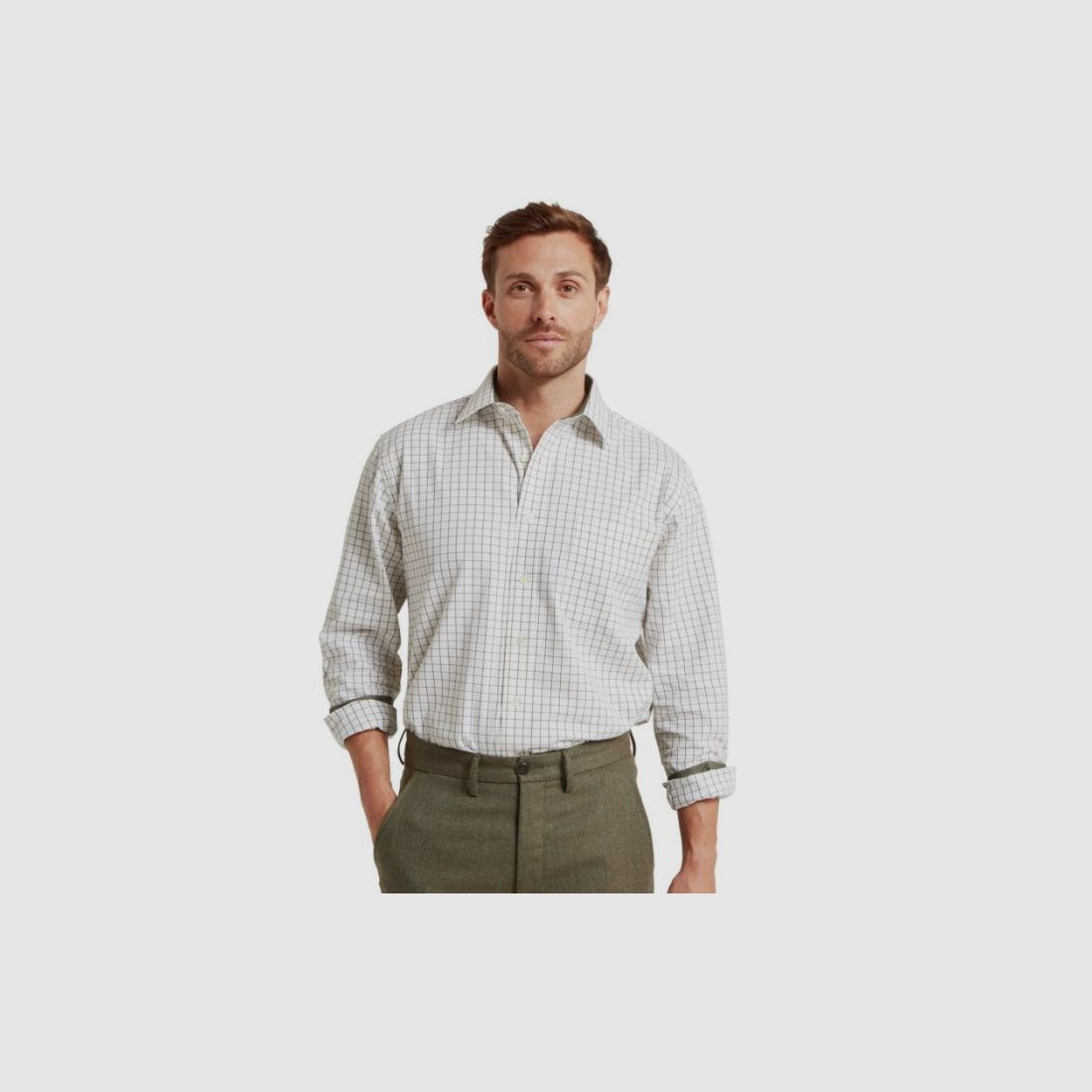 Schöffel H-Shirt Burnham Tattersall Classic dark olive, image 3 of 10
