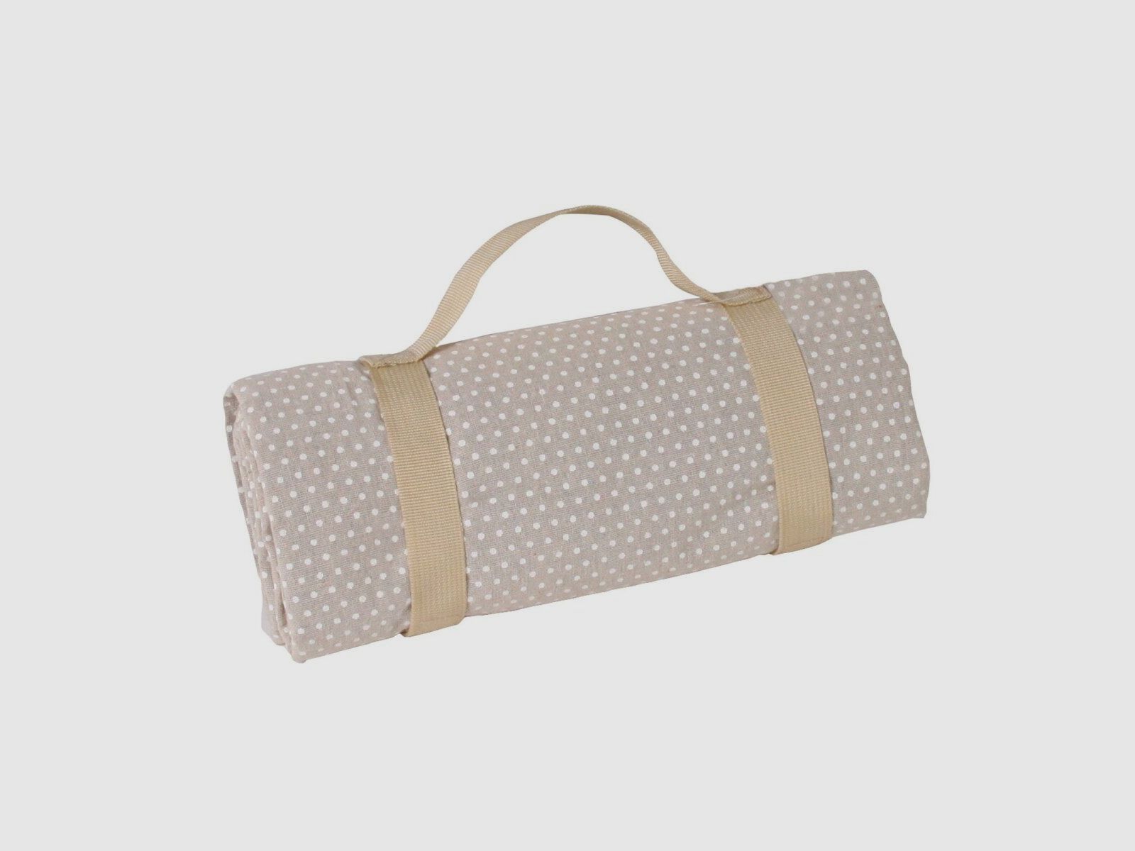 Lovergreen Picknick Motiv Tischdecke NP33-XL beige mit weißen Tupfen