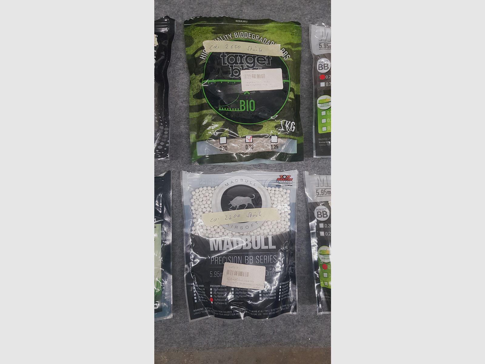 Konvolut Kugeln Munition Spieler Ausrüstung Federdruck Gas AEG S-AEG Softair Pistole  6mm BB Airsoft 