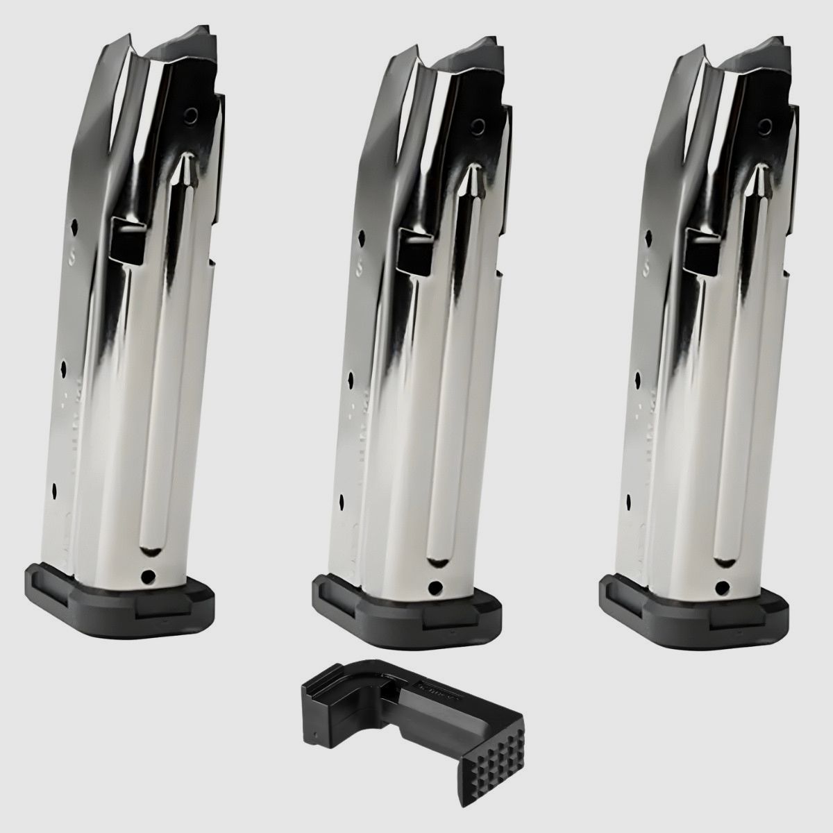 Shield Arms – 3 x 15-schots magazijn + magazijnpal voor Glock 43X/48 – S15 Combo Pack – Nikkel, afbeelding 4 van 5