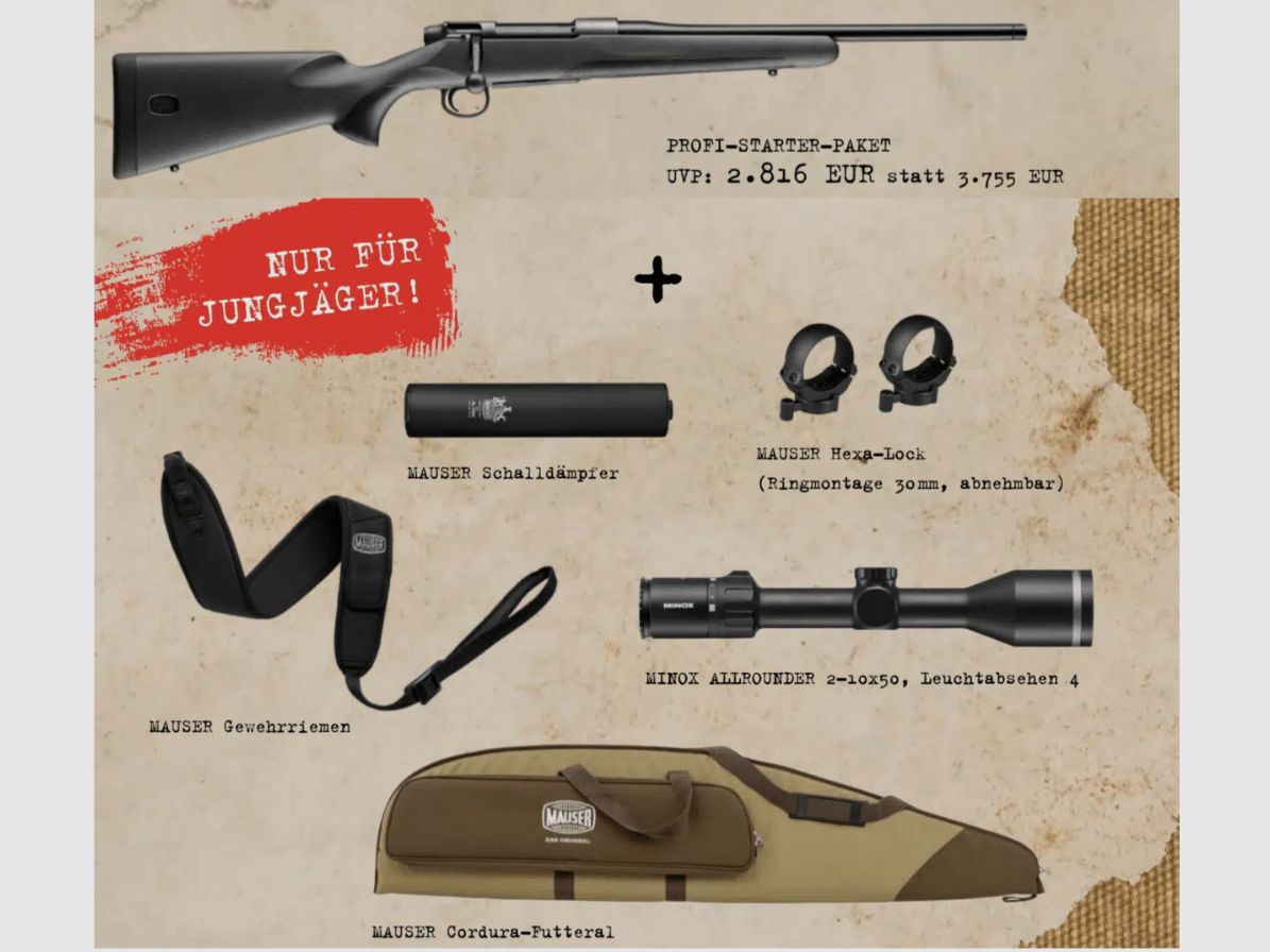 MAUSER M18 Standard | Jungjäger 2025 | Profi-Starter-Paket