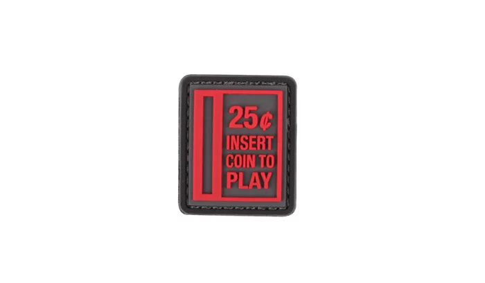 Naszywka 3D - Insert Coin to Play - Czerwony - 101 Inc., zdjęcie 2 z 2
