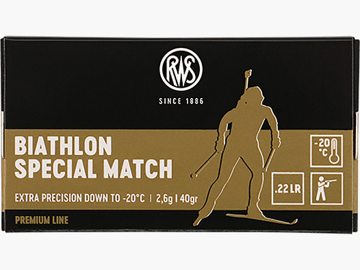 50 St. / Schuss RWS .22 l.r. lfb KK Munition BIATHLON SPECIAL MATCH EXTRA PRECISION -20° 2,6g BleiRK