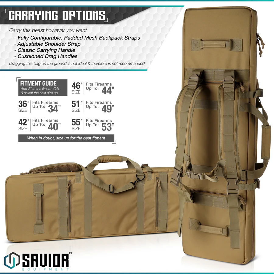 Urban Warfare Borsa per Fucile Doppia 55 Pollici FDE