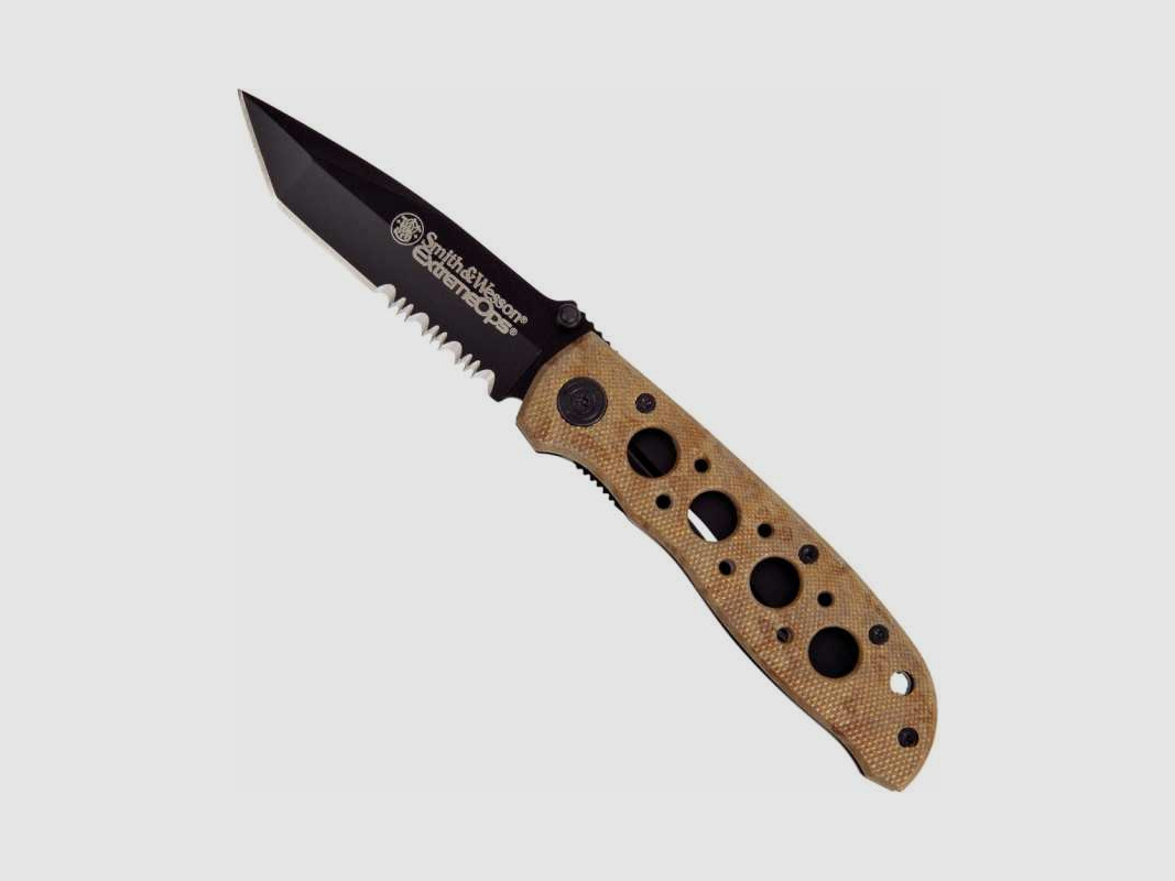 Smith & Wesson Messer Extrem Ops Tanto Desert Teilwellenschliff