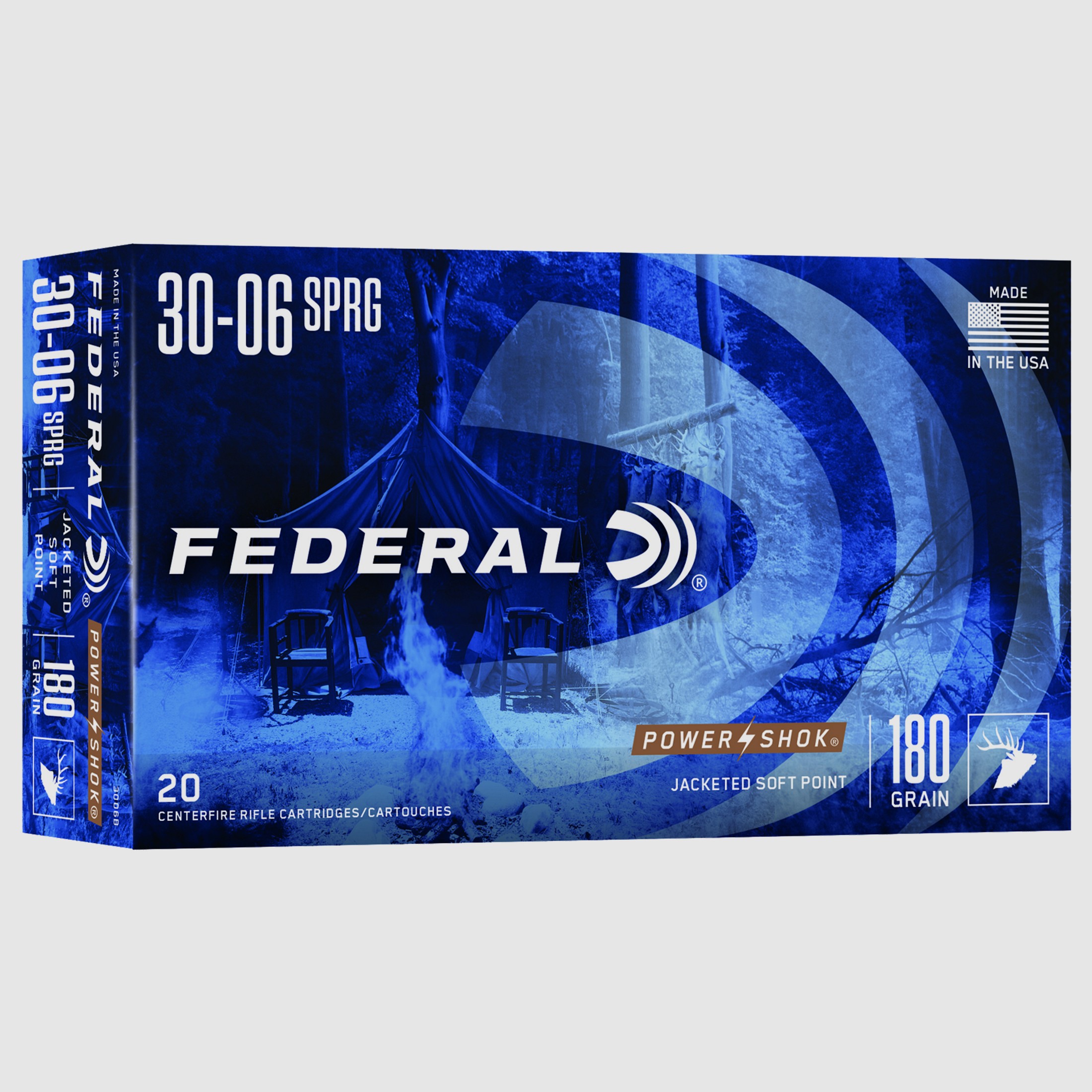 Federal Büchsenmunition .30-06 Spring 11,7g Jacketed Soft Point Power Shok, Bild 1 von 2