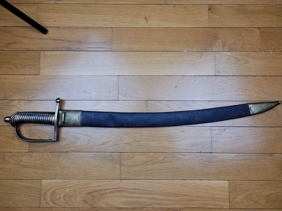 Sciabola Briquet Modello 1767 – Rivoluzione – Firmato « VARNIER A PARIS » – Fodero – BE, immagine 1 di 11