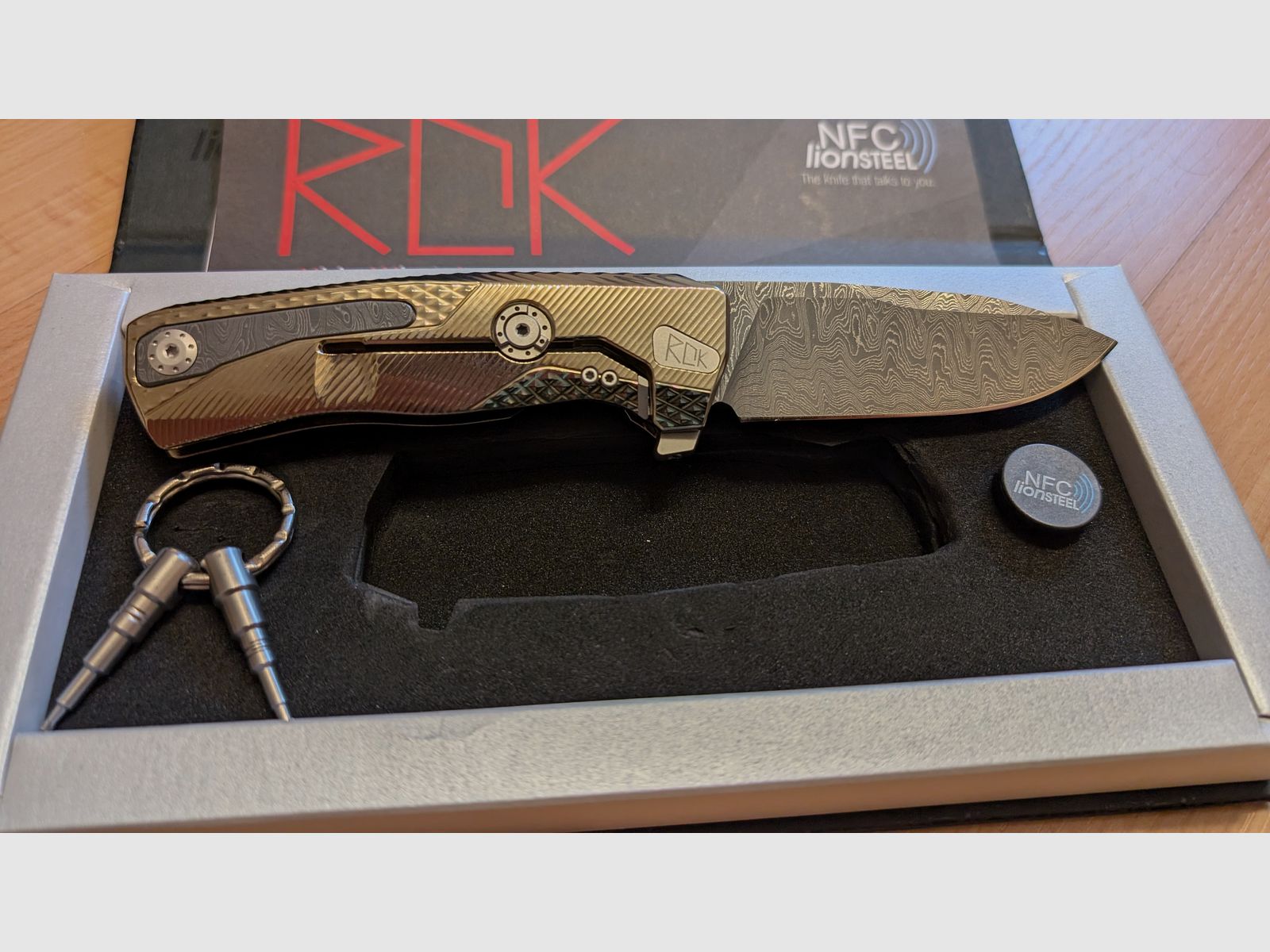 Lionsteel ROK Damast Titanium Gold NOWY