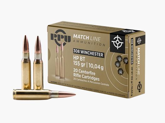 PPU .308 Win. Match HP 155gr 10.04g Match