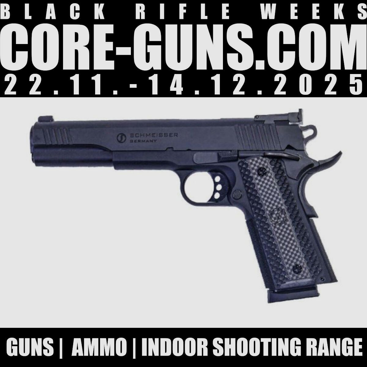 Schmeisser Hugo 1911 Pistole, 6" Kaliber 45 ACP schwarz BLACK WEEKS DEAL