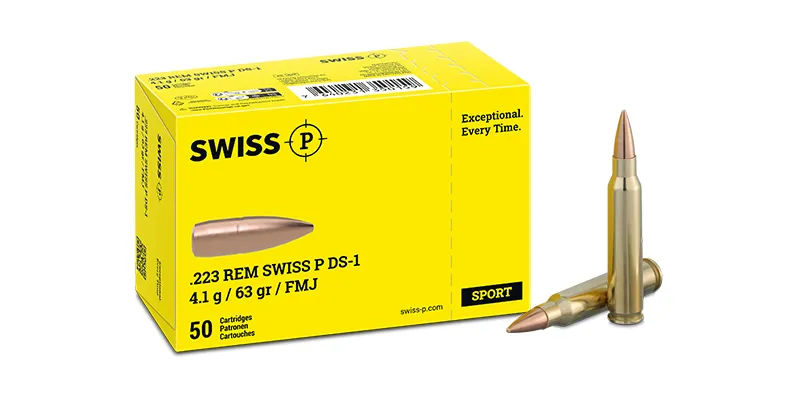 Swiss P .223 REM DS-1 FMJ 63gr/4.1g, image 1 sur 3