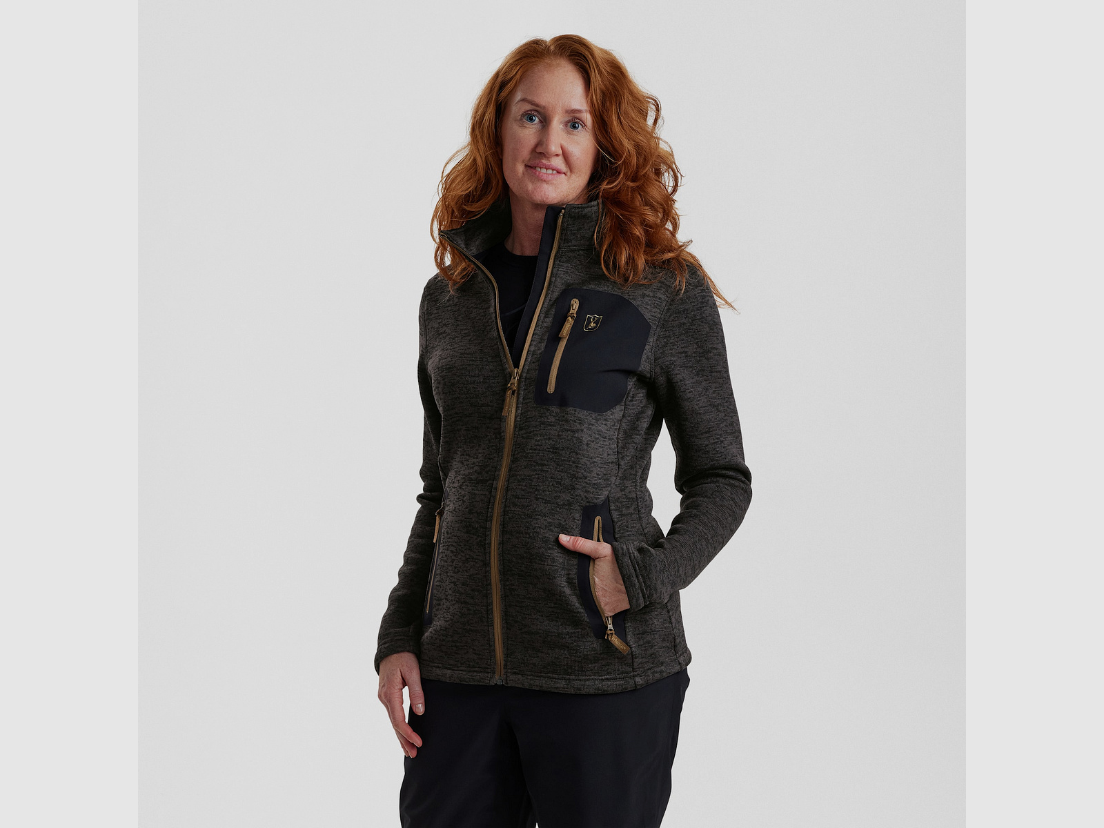 Deerhunter Lady Sarek Knitted Jacket Dark Grey melange 40