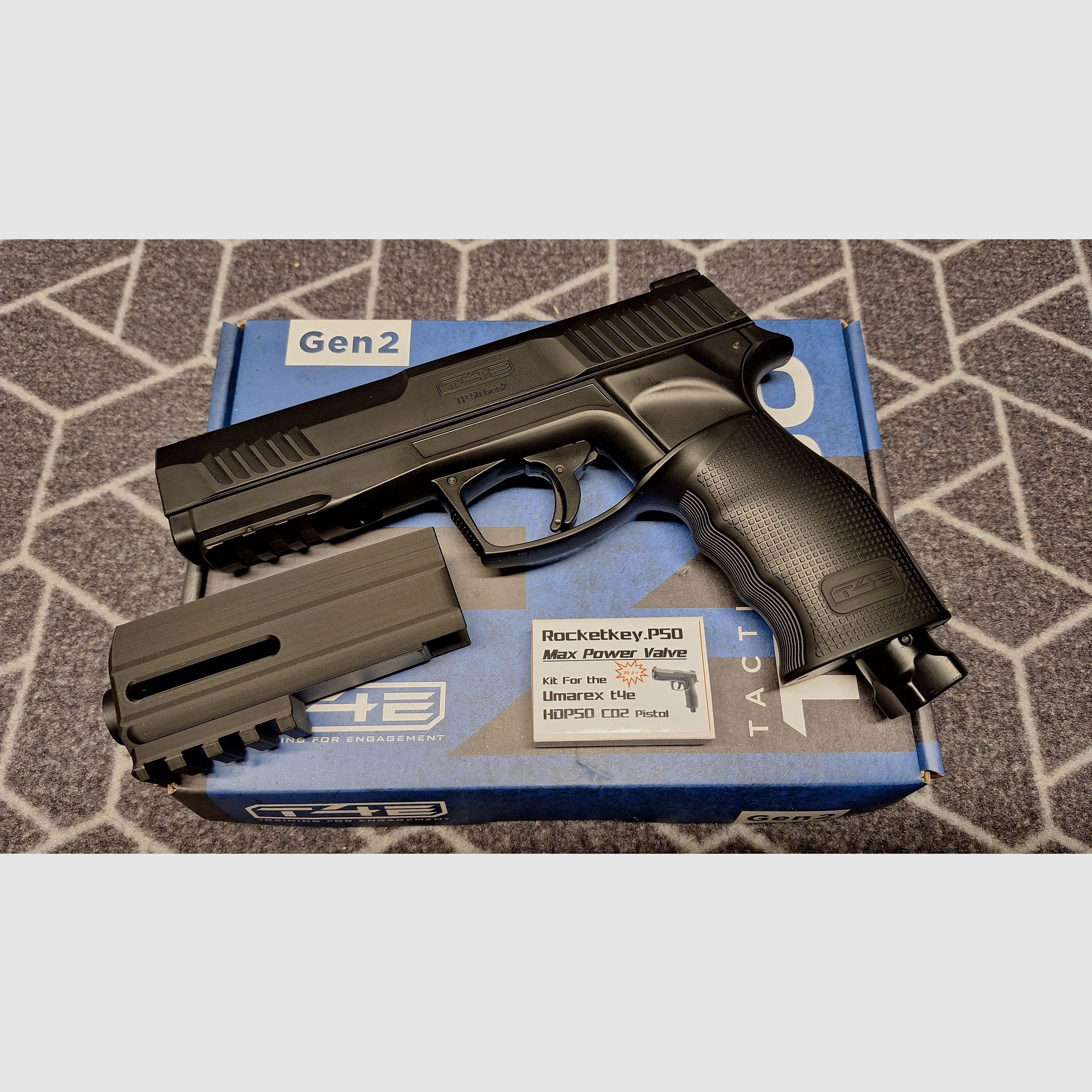 T4E HDP50/TP 50 Gen2 RAM Co2-Pistole cal .50 + Zubehör-Neu!