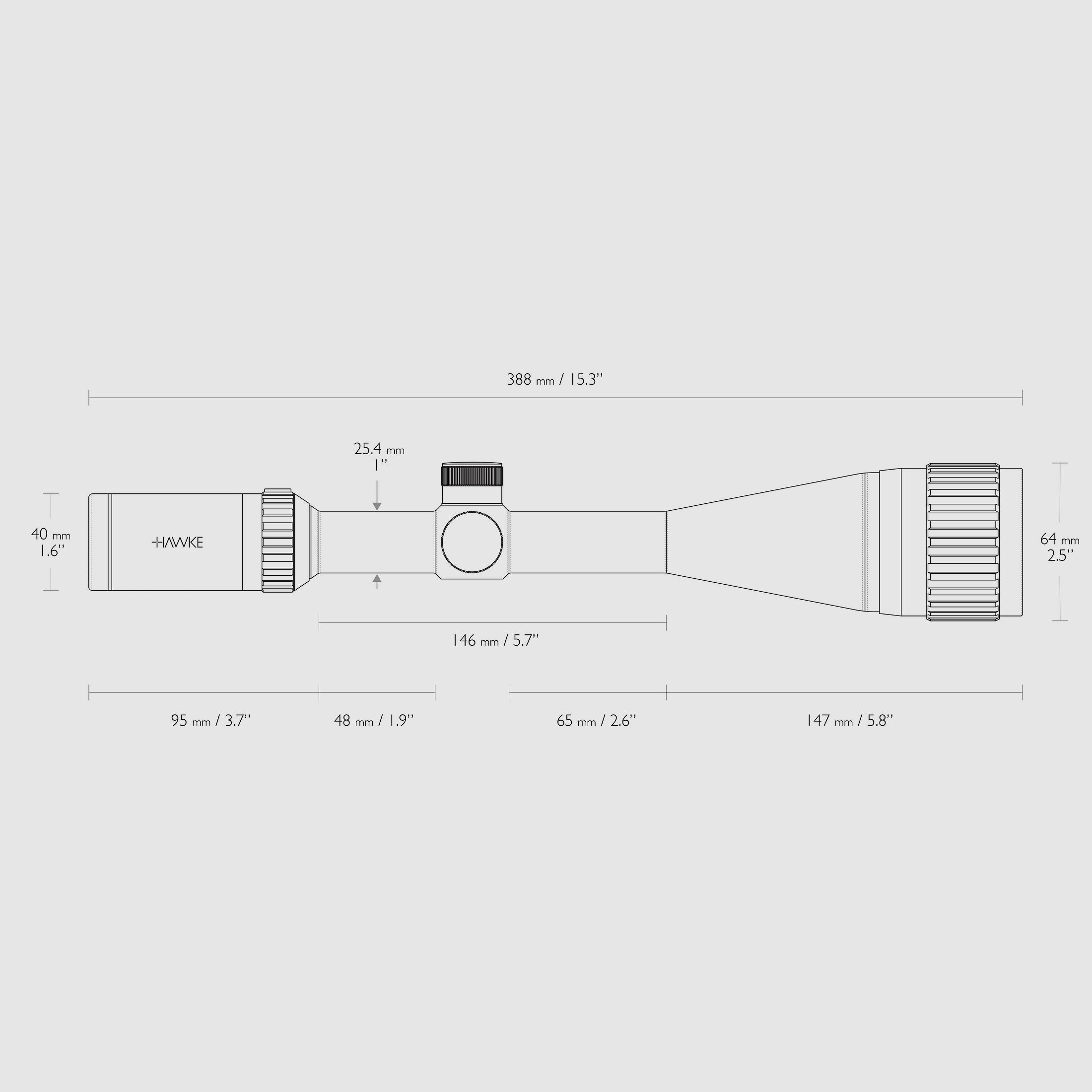 HAWKE 14260 Zielfernrohr VANTAGE 4-16x50 AO MIL DOT IR Rot Grün Leuchtabsehen