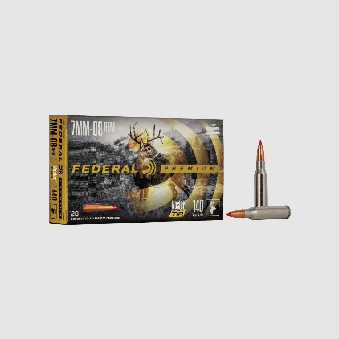 FED P708B 7MM-08 REM 140GR NOSLER BALLISTIC TIP 20/200