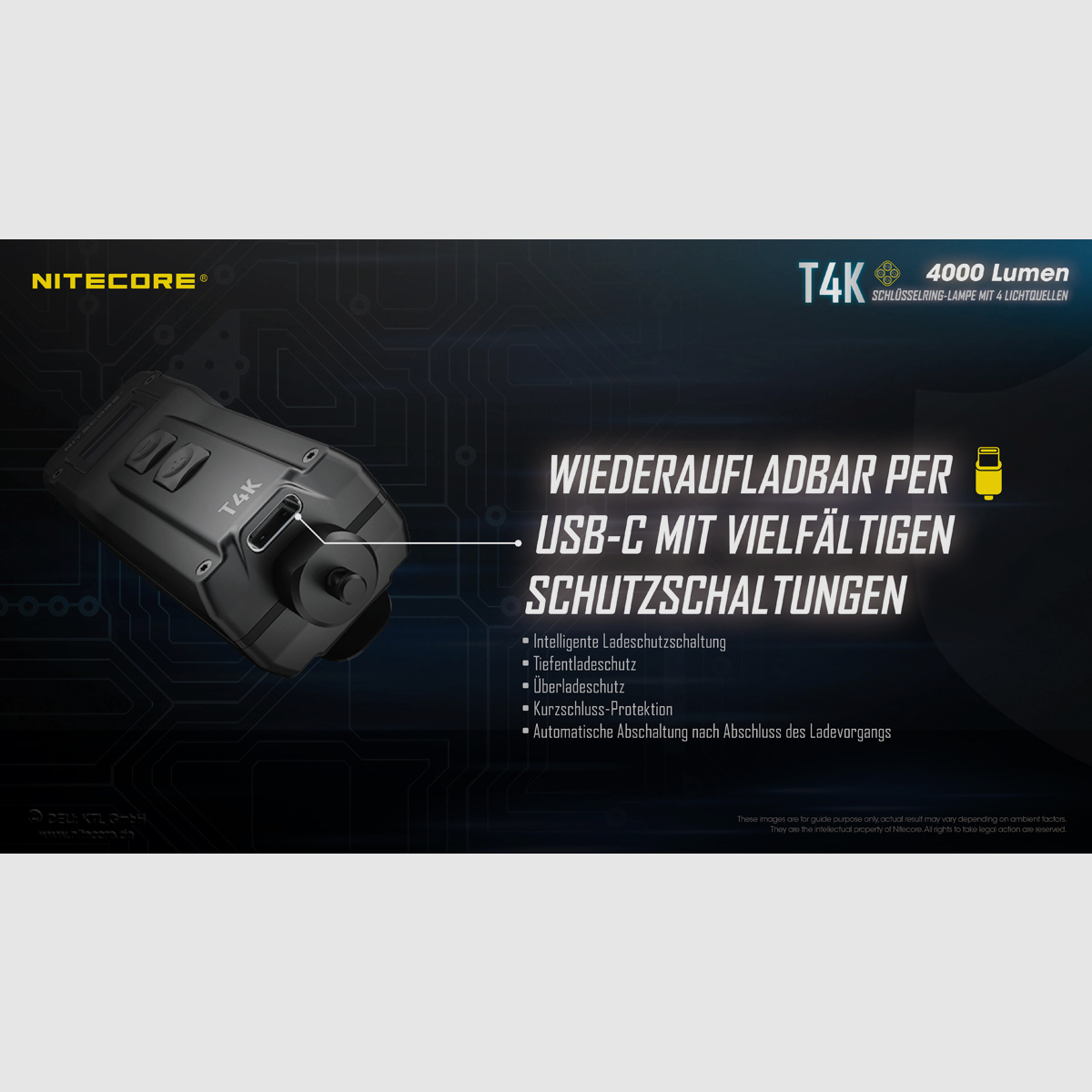 Nitecore T4K LED Taschenlampe 4000 Lumen