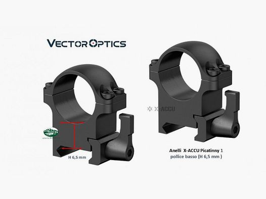 VECTOR OPTICS Pierścienie Picatinny średnica 1 cal niski XASR-SQ01
