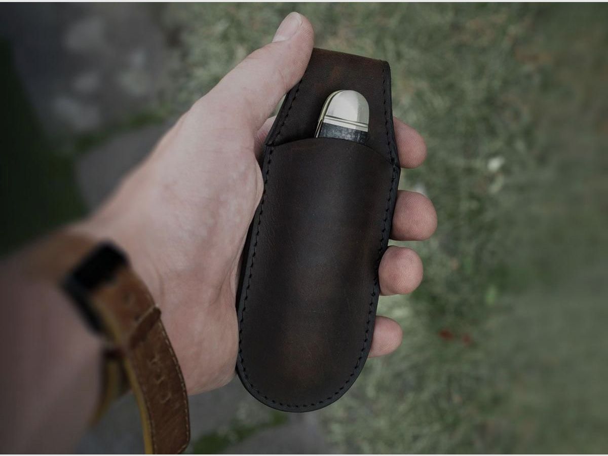 Böker Custodia in Pelle Nubuck Magnetica Marrone Piccola, immagine 6 di 6