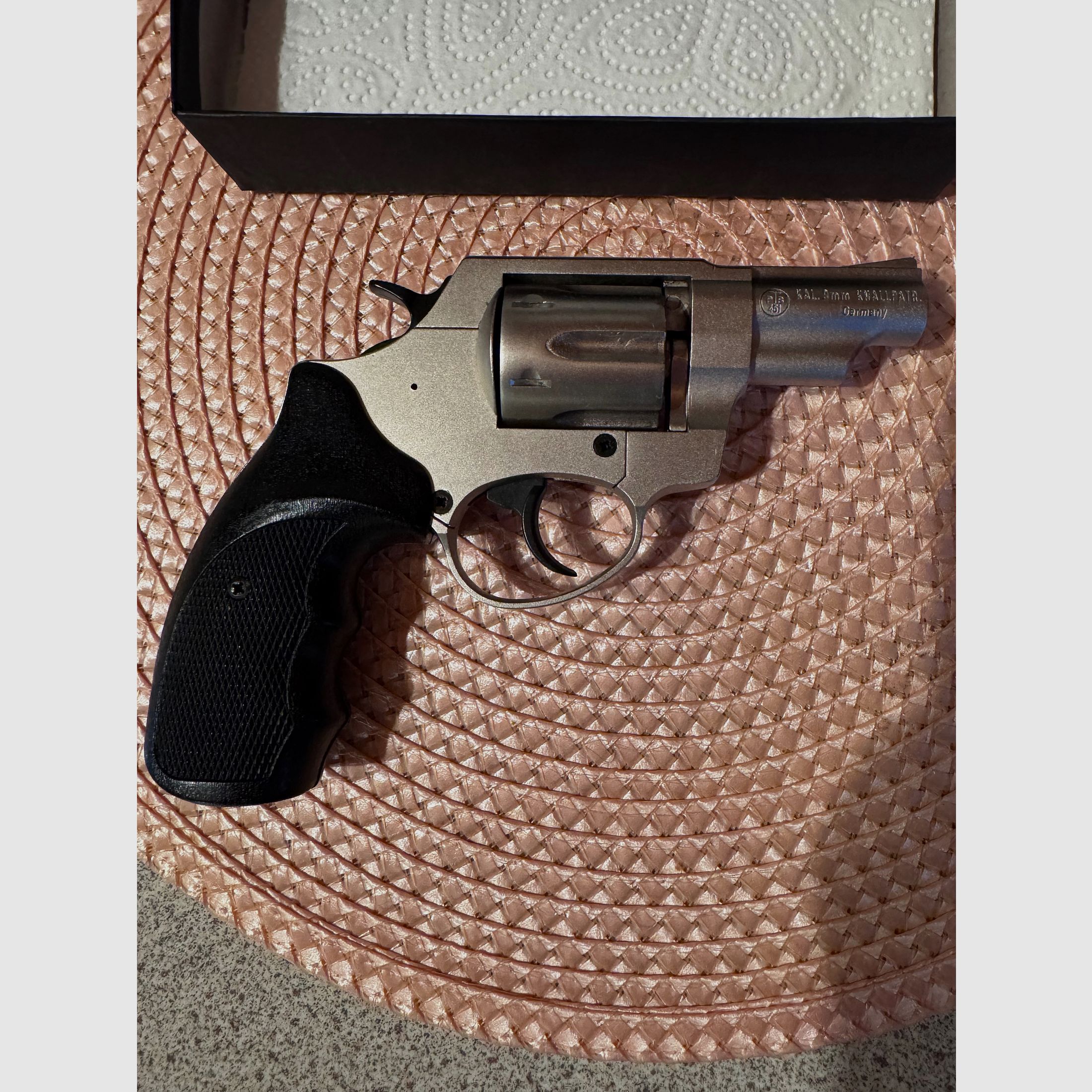 Röhm Gasrevolver (SRS) RG 89 Nickel Kal.9mm R Compatgriff 