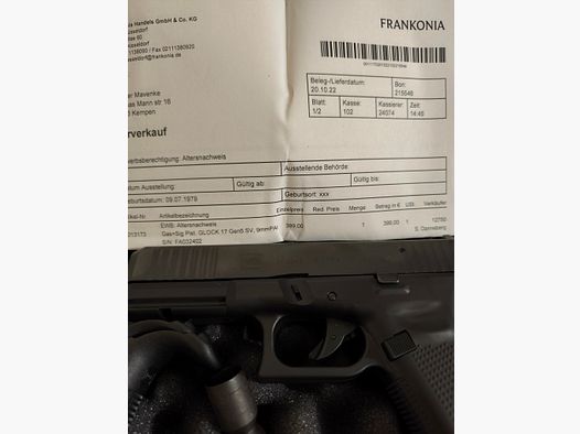 Beretta CX4storm, Glock 17 strzał ostrzegawczy