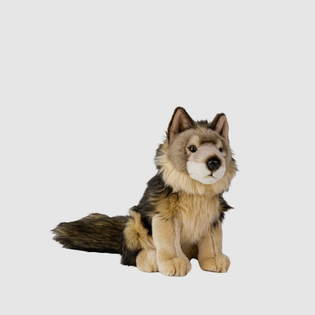 LivingActive Wolf Plush Toy 30 cm - Sitting Predator Plush Toy