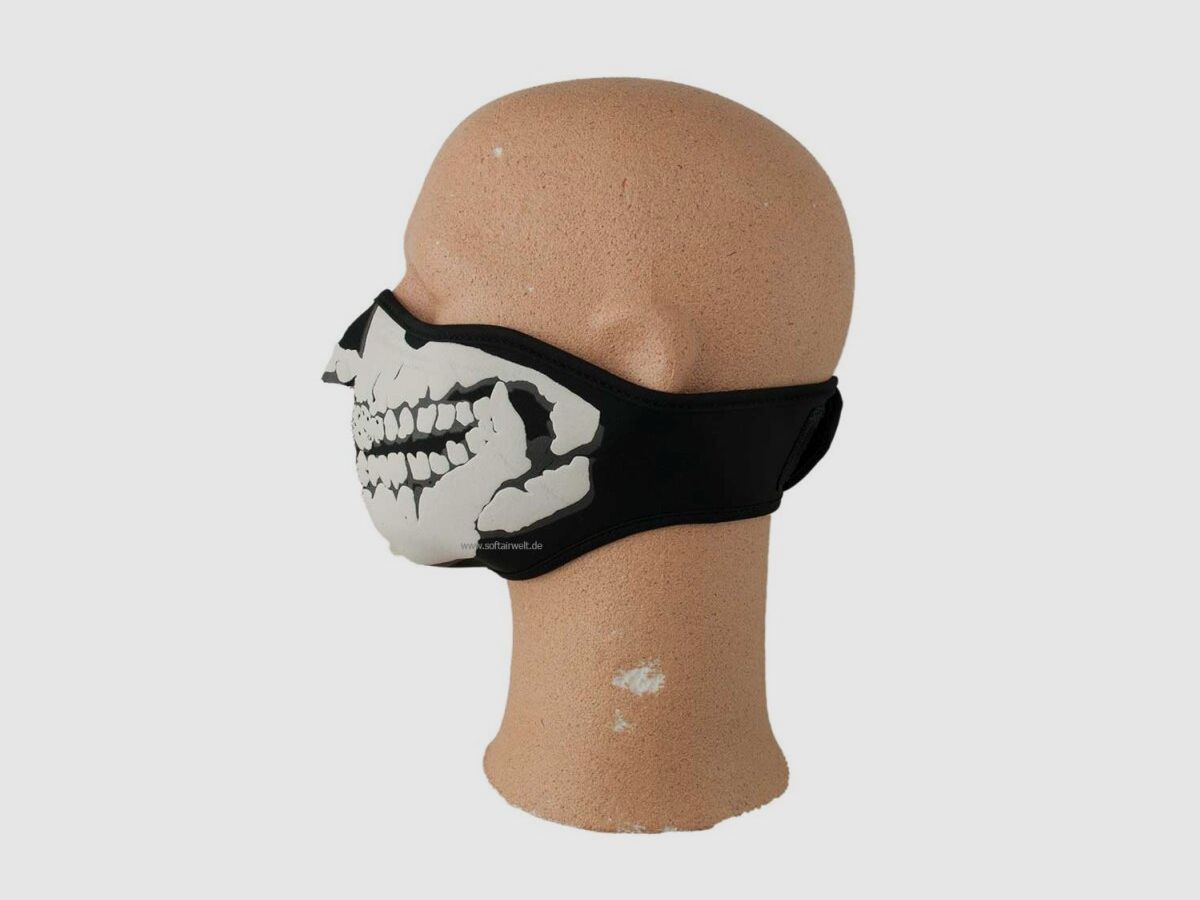 Gesichtsschutz-Maske Neopren Totenkopf schwarz