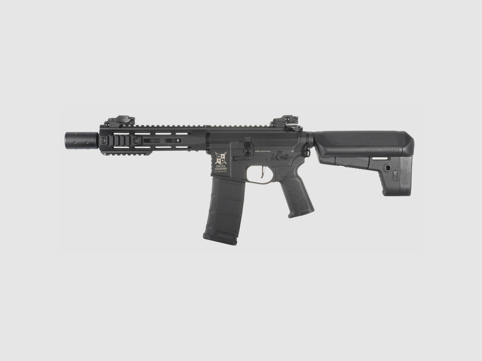 M4 AR15 M-LOK SilentOps 8 pulgadas CHARLIE Negro S-AEG Rifle Airsoft Libre a partir de 18 años | Delta Armory