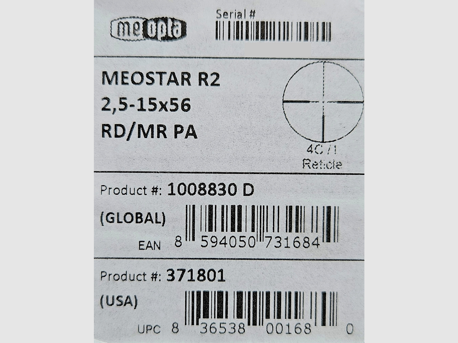 Meopta MeoStar R2 2,5-15x56 RD/MR PA Absehen 4C mit Leuchtpunkt - Neuware vom Fachhandel -