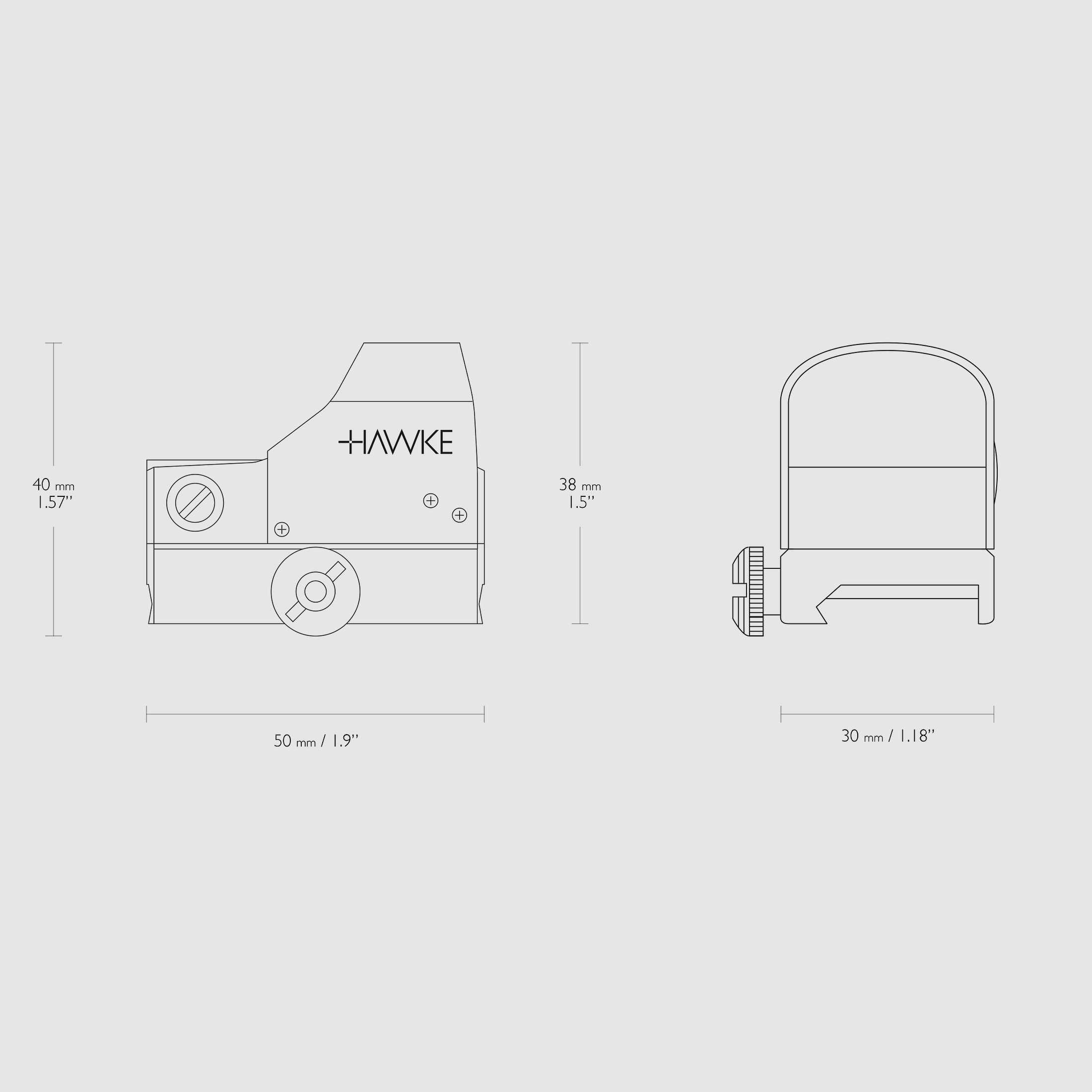 HAWKE Reflexvisier 12131 5 MOA Weaver Montage 12131